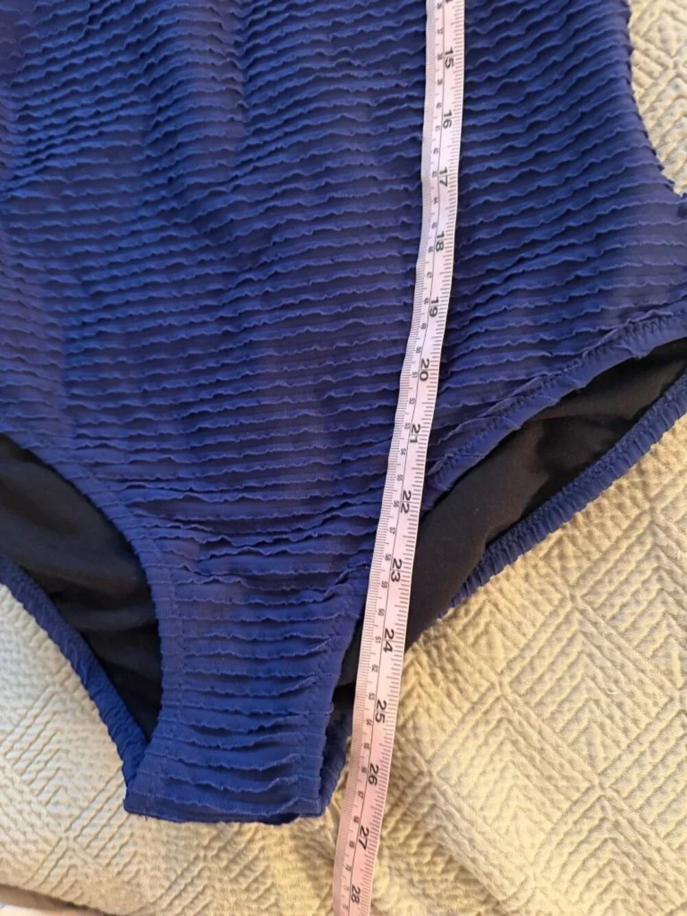 Gottex Womens Textured One Piece Swimsuit Size 12 Blue Deadstock Vintage New